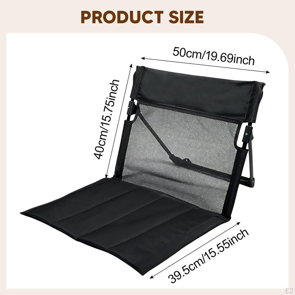 Camping Chair with Backrest Camp Seat Beach Cushion Lounge Foldable for Park Barbecue