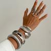 Exaggerated Leaf Smooth Bracelet Personality Irregular Striped Open Bangle
