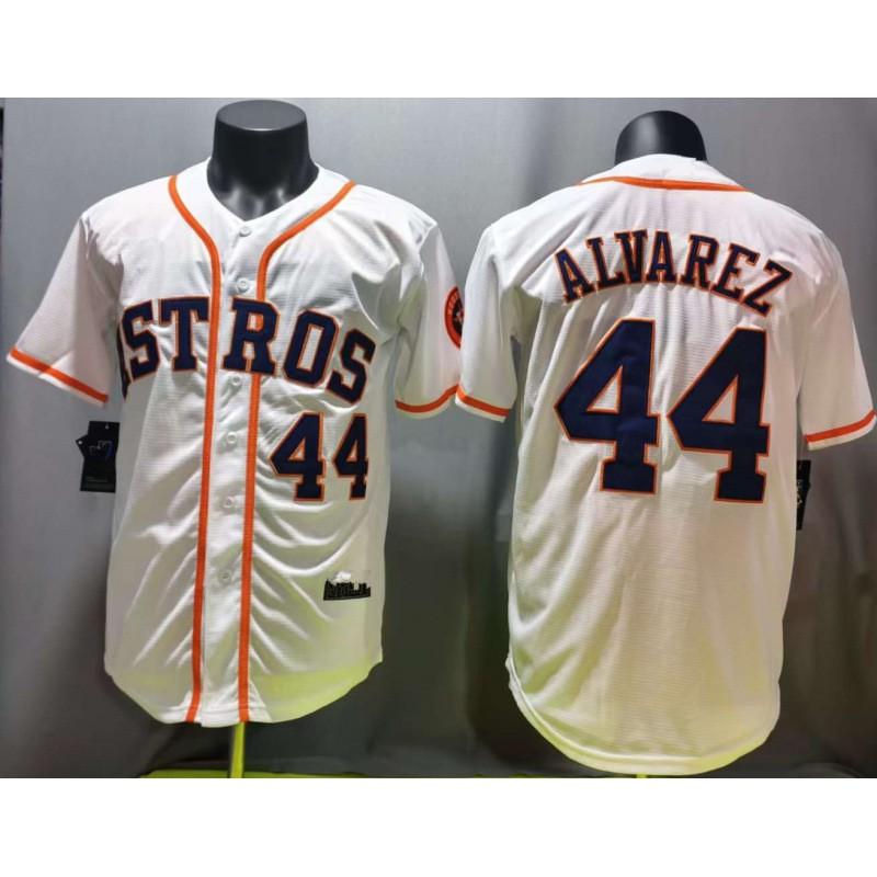 Houston Astros 44 Alvarez White Baseball Jersey Unisex Sportswear Fan Apparel Lightweight Performance Fit