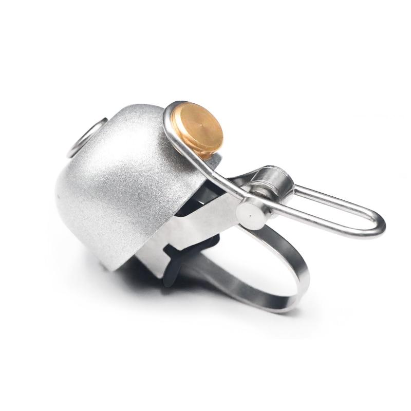 Bicycle Bell Clear Loud Sound Stainless Steel MTB Road Bike Safety Alarm Bell Cycling Handlebar Horn With Mounting Lock Plates
