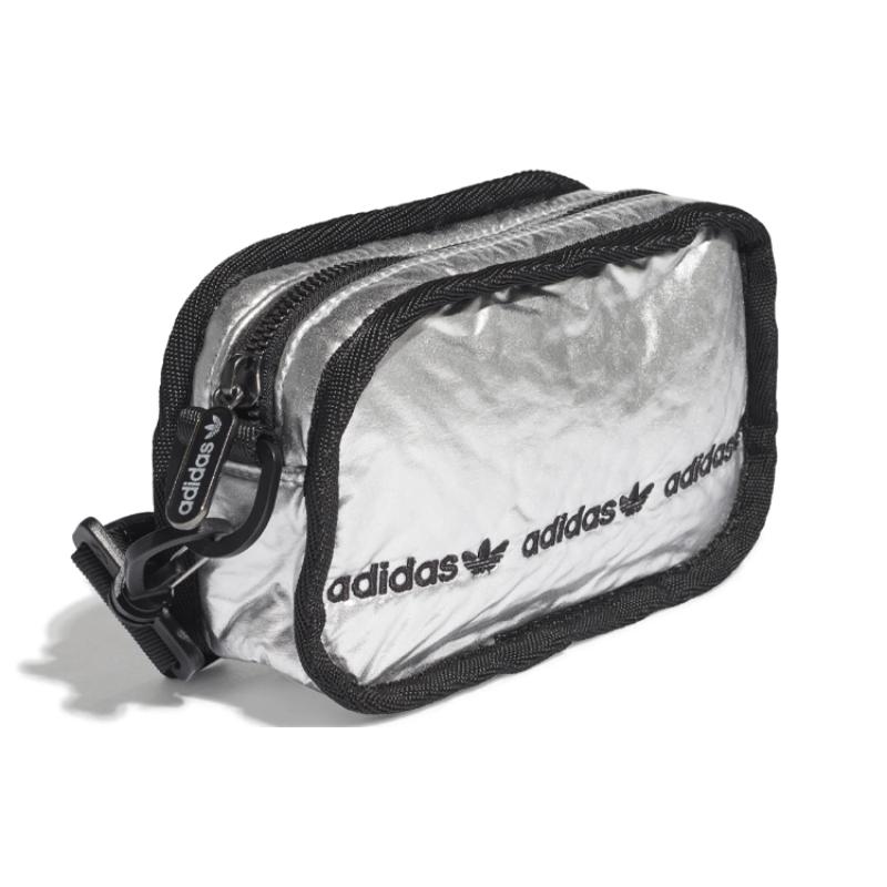 Adidas Originals Nylon Fabric Shoulder Bag, Crossbody Bag, Handbag, Clutch Mini Unisex Silver Adidas GF3190