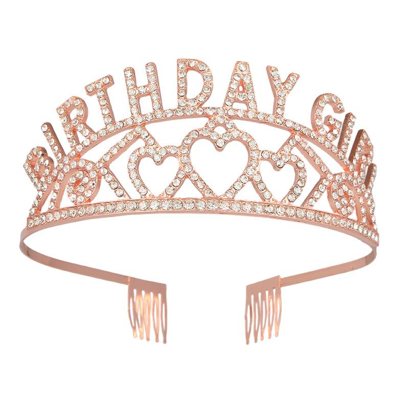 Birthday crown headband female birthday girl birthday tiara hair accessories cake hat party supplies