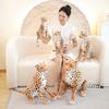34/38Cm Sitting Realistic Cheetah Plush Toy Dolls Fluffy Lifelike Forest Animals Stuffed Dolls Imitation Cheetah Plush Toys