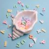 New Kawaii 100Pcs Mixed Colors Letter Themed Resin Flatback Cabochons No Hole Beads Charms for Jewelry Making Scrapbooking Decor