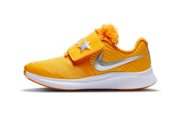 

Nike Star Runner 2 Slip Resistant Cushioning Low top Kids Running Shoes Silver Yellow Children Aged 3 7 Years Old CT3966-700 29.5