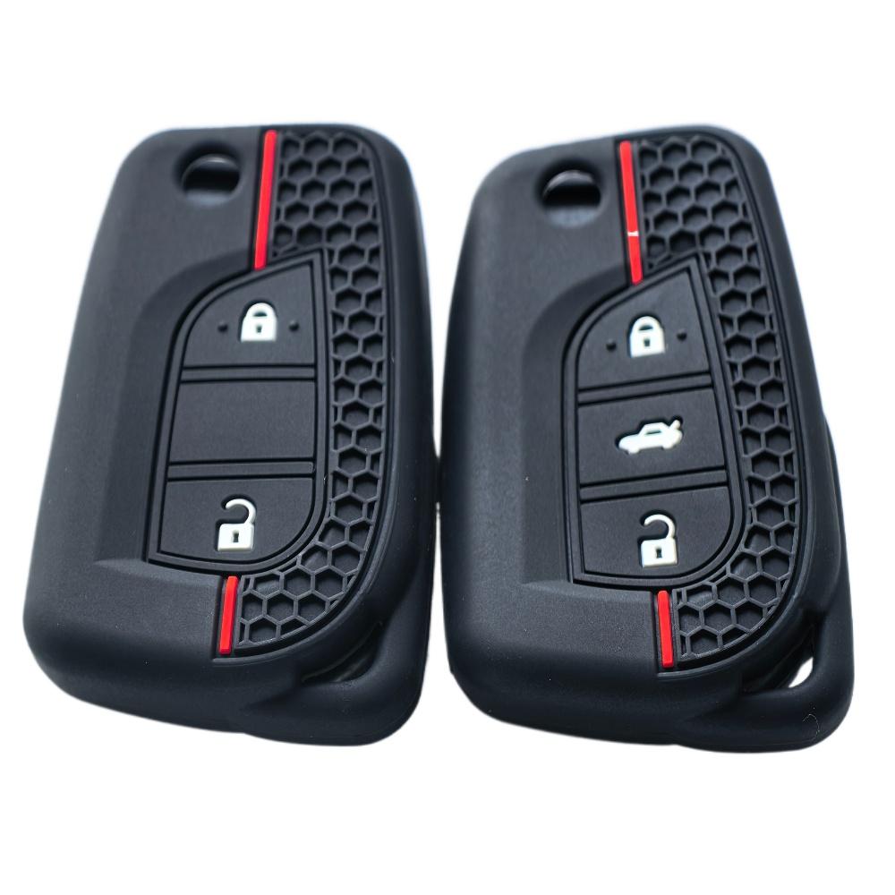New Styles Silicone Car Key Case Cover For Toyota Hilux Corolla Avensis Prado Fortuner Rav4 Chr 2/3 Buttons Shell Accessories