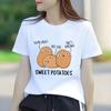 Lustiges Kartoffel-Print T-Shirt lässig kurzärmelig geeignet für alle Jahreszeiten Mode vielseitig Urlaub Damen T-Shirt