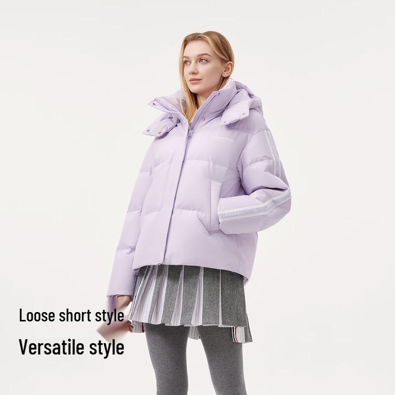 Tanboer Unisex Short Duck Down Jacket with Detachable Hood