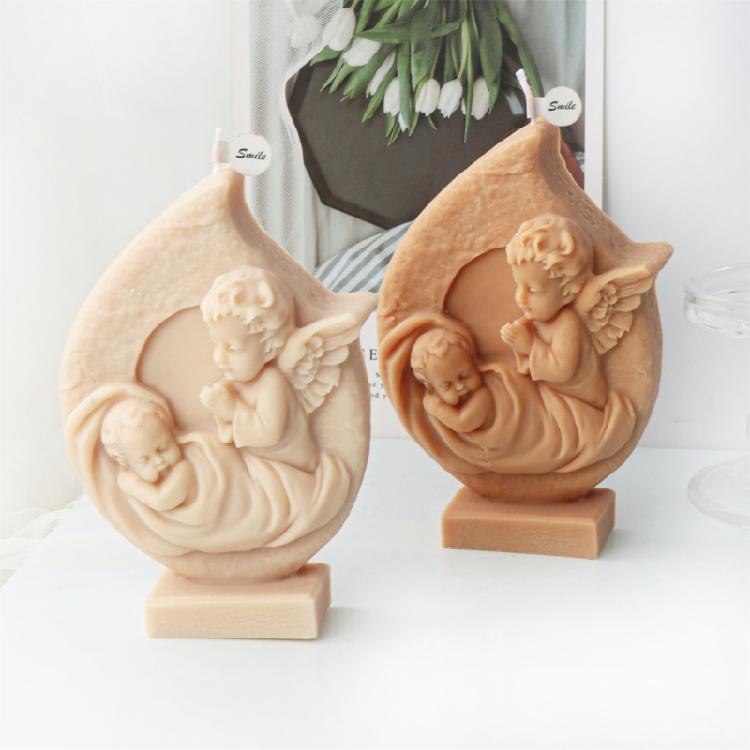 3D Fairy Candle Silicone Mold Cross Photo Frame Aromatherapy Plaster Soap Resin