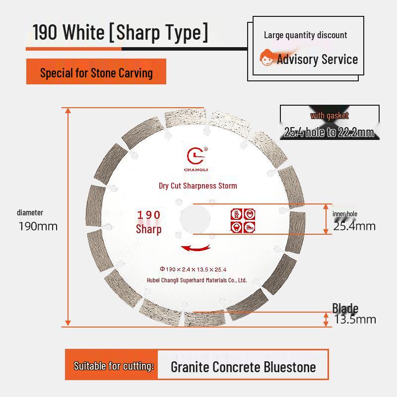 190mm Diamond Saw Blade for Marble and Concrete Cutting