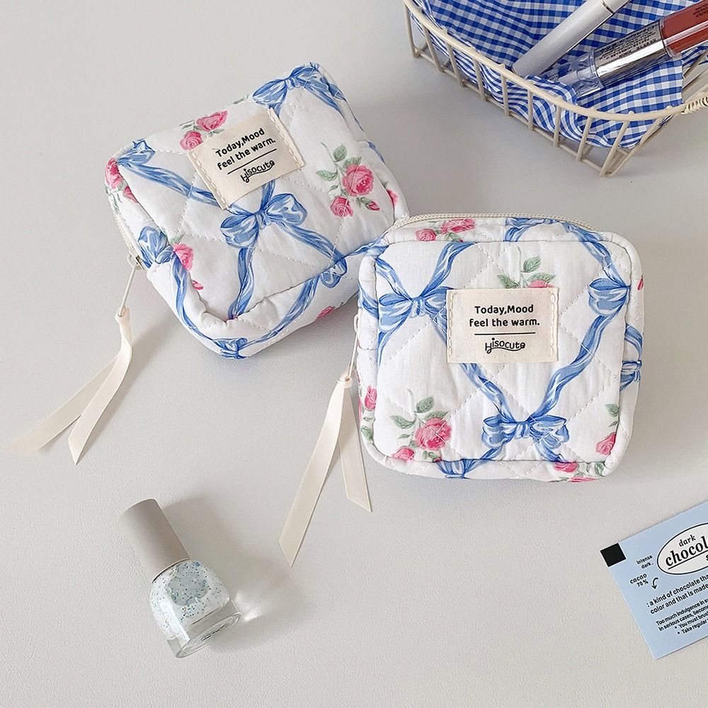 Bow Makeup Bag Large Capacity Earphones Lipstick Pouch Cute Small Item Bag  Gift