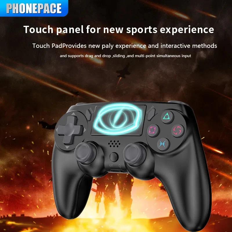 GamePad Wireless Bluetooth Controller Dual Vibration Six Axis With Touch Panel Headphone Microphone Bluetooth 4.0 for PS PC