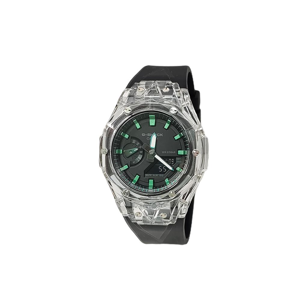 CASIO Custom Collection Quartz Movement Fluoroelastomer Strap Watch Men's Watches Black Dial GA-2100-1A1(Watch3--)