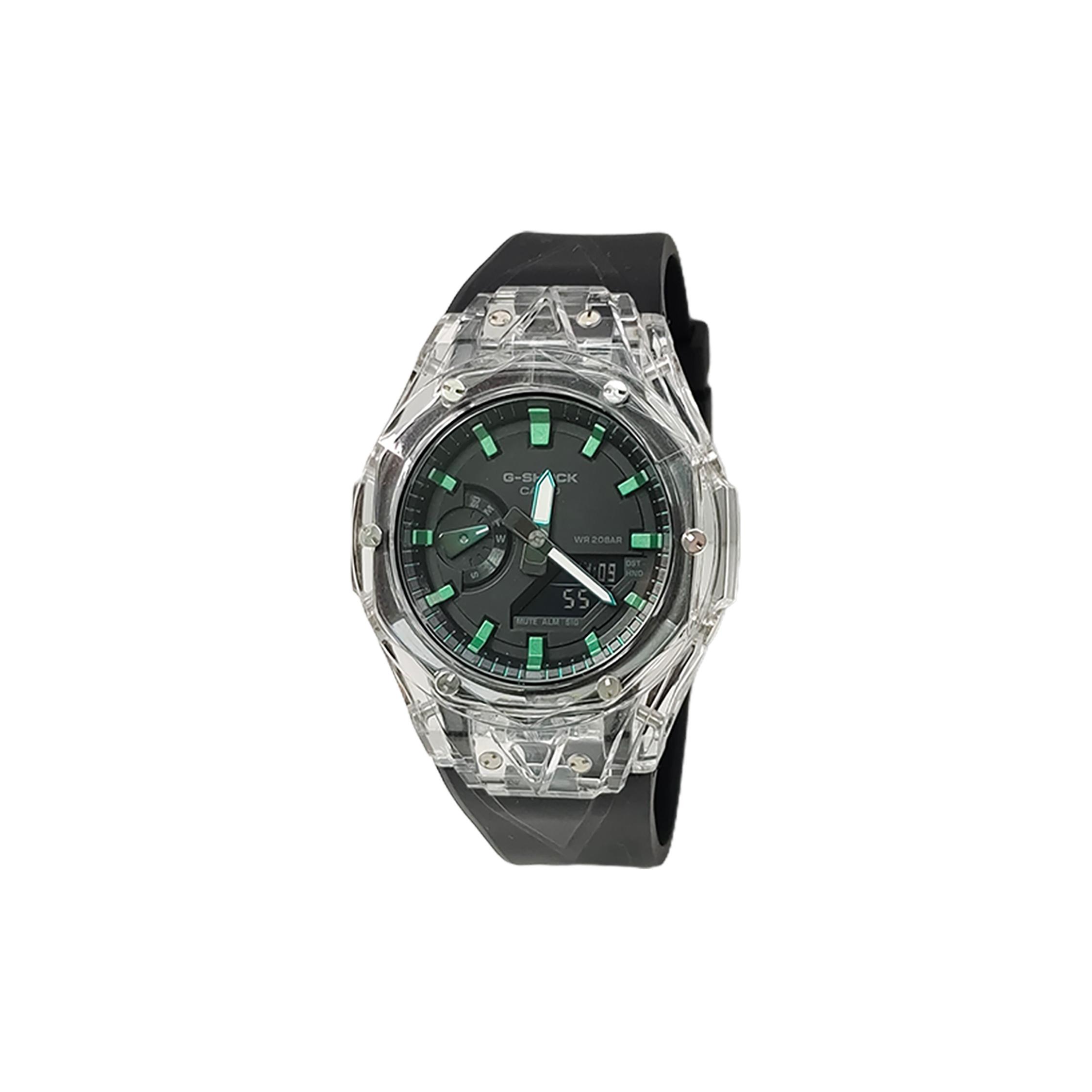 

CASIO Custom Collection Quartz Movement Fluoroelastomer Strap Watch Men s Watches Black Dial GA-2100-1A1(Watch3--) Black Strap