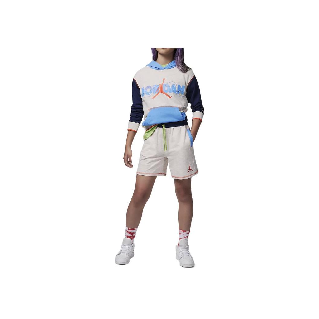 Jordan Backyard Adventure Boxy Logo Print Hoodie Kids Tops Pale-Ivory DZ9881-110