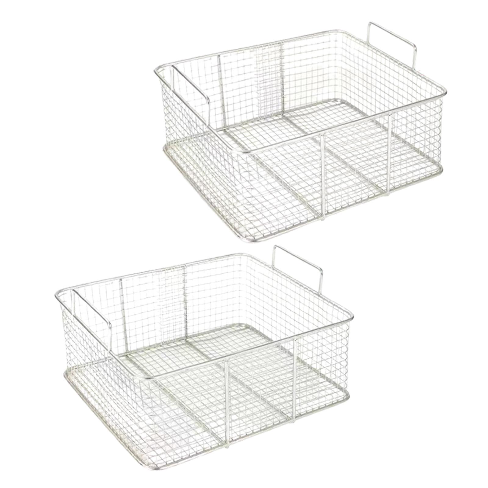 

Frying Drain Basket with Double Handle Fried Snack Oil Fry Basket Kitchen Oil 30cmx20cmx10cm