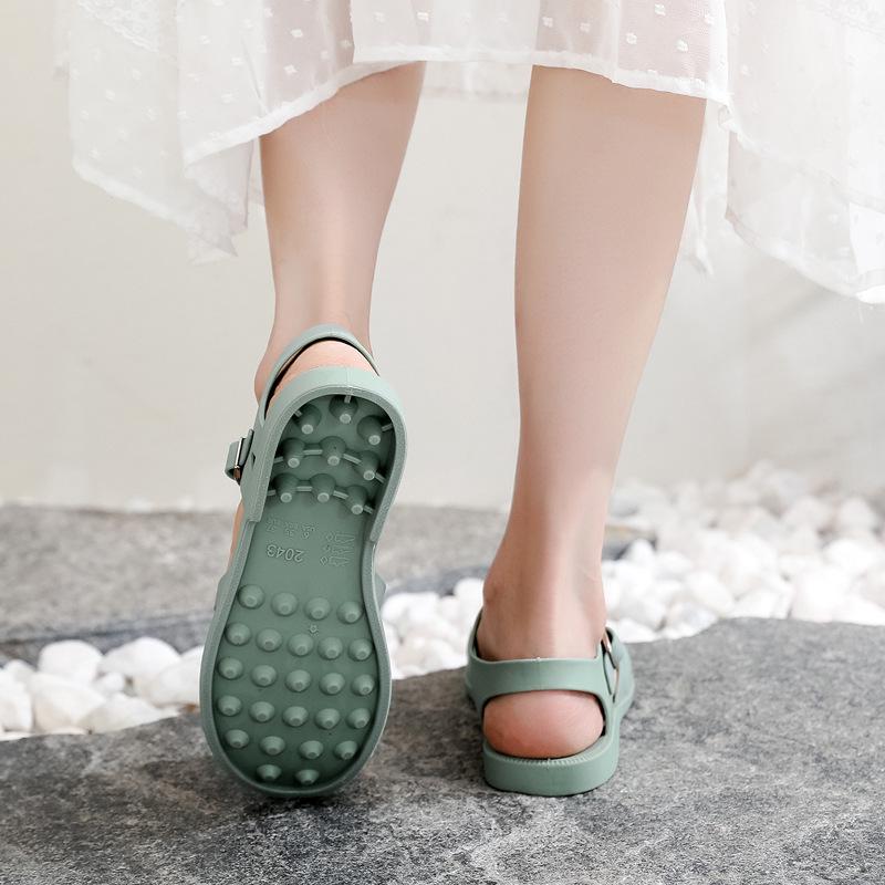 2026 Women's Hollow Soft Crystal Jelly Sandals - Flat, Low Heel, Beach & Rain Shoes