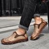 Handmade Big Size Men Casual Shoes Comfortable Non Slip Soft Soled Slip On Flat Loafers Moccasins for Daily Walking Driving Outdoor Wear