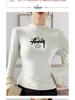 Women's Plus Size Modal Turtleneck Long Sleeve Shirt - Thin, Solid Color, Elastic Base Layer for Autumn/Winter