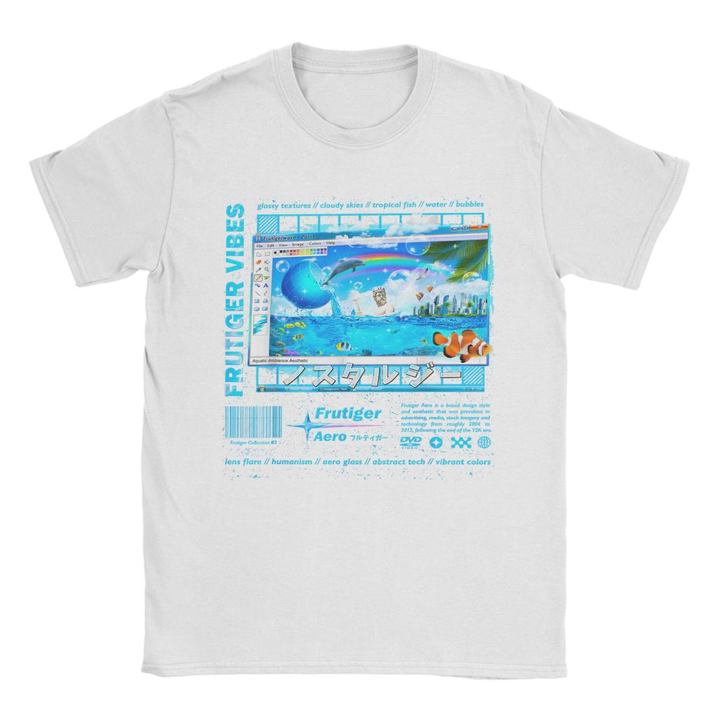 Humor Aero Jellyfish Fiber Optic Art TShirts For Unisex Unisex 100 Cotton T Shirts Frutiger Aero Short Sleeve Tees Graphic Clothes