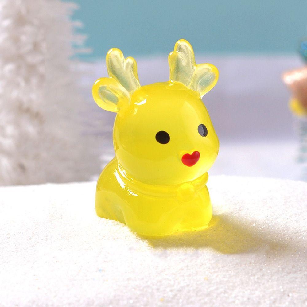 20pcs Resin Crafts Elk Miniature Figurines Cartoon Small Deer Statue Christmas Gift