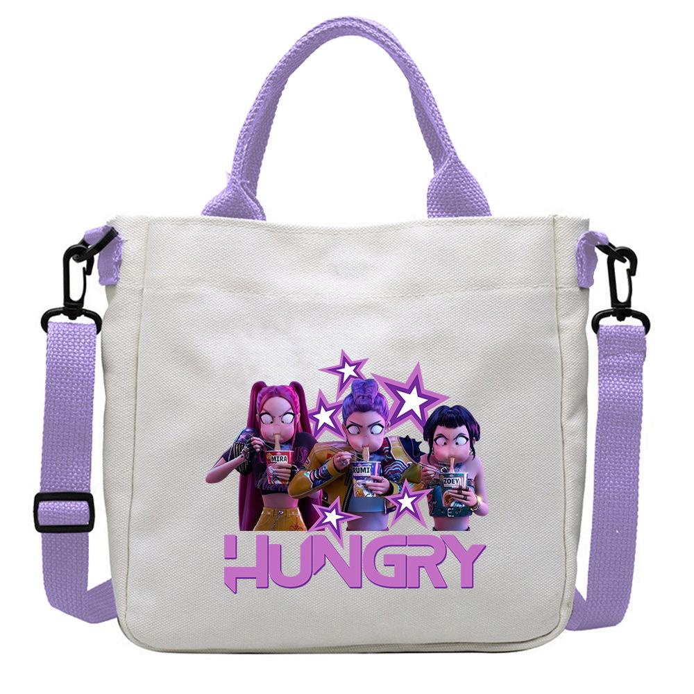 New Popular Movie Kpop Witch Hunting Girl Group Canvas Bag Student Messenger Bag Detachable Shoulder Strap Handbag KTY