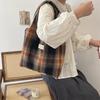 Trendy And Versatile Canvas Checkered Shoulder Bag Perfect For School And Daily Use