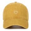 Vintage Korean Style Thin-Brim Heart Embroidery Baseball Cap - Unisex Spring/Summer Fashion