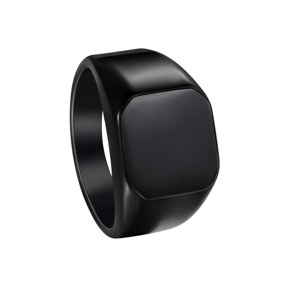 Titanium Steel Jewelry European and American Simple Bare Body Square Men's Ring Oil Dripping