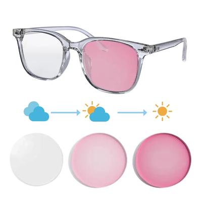 SHINU Shortsighted Eyeglasses Ladies Photochromic Myopia Glasses Transition Lenses for Myopia with UV Protection