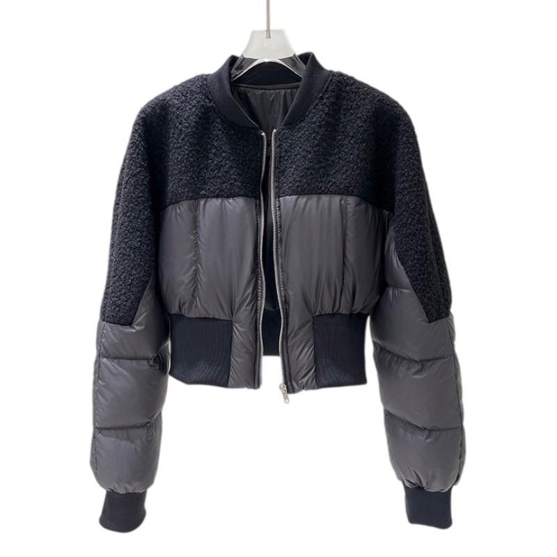 Womens Short Cotton Puffer Coat Winter Slim Fit Casual Warm Jacket Petite Ladies Stand Collar Zip Up Solid Color