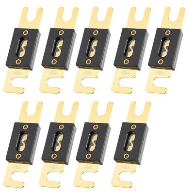 X AUTOHAUX ANL Fuse Gold Tone Plated 225A Universal Inverter for Auto Vehicle Truck Audio 9pcs