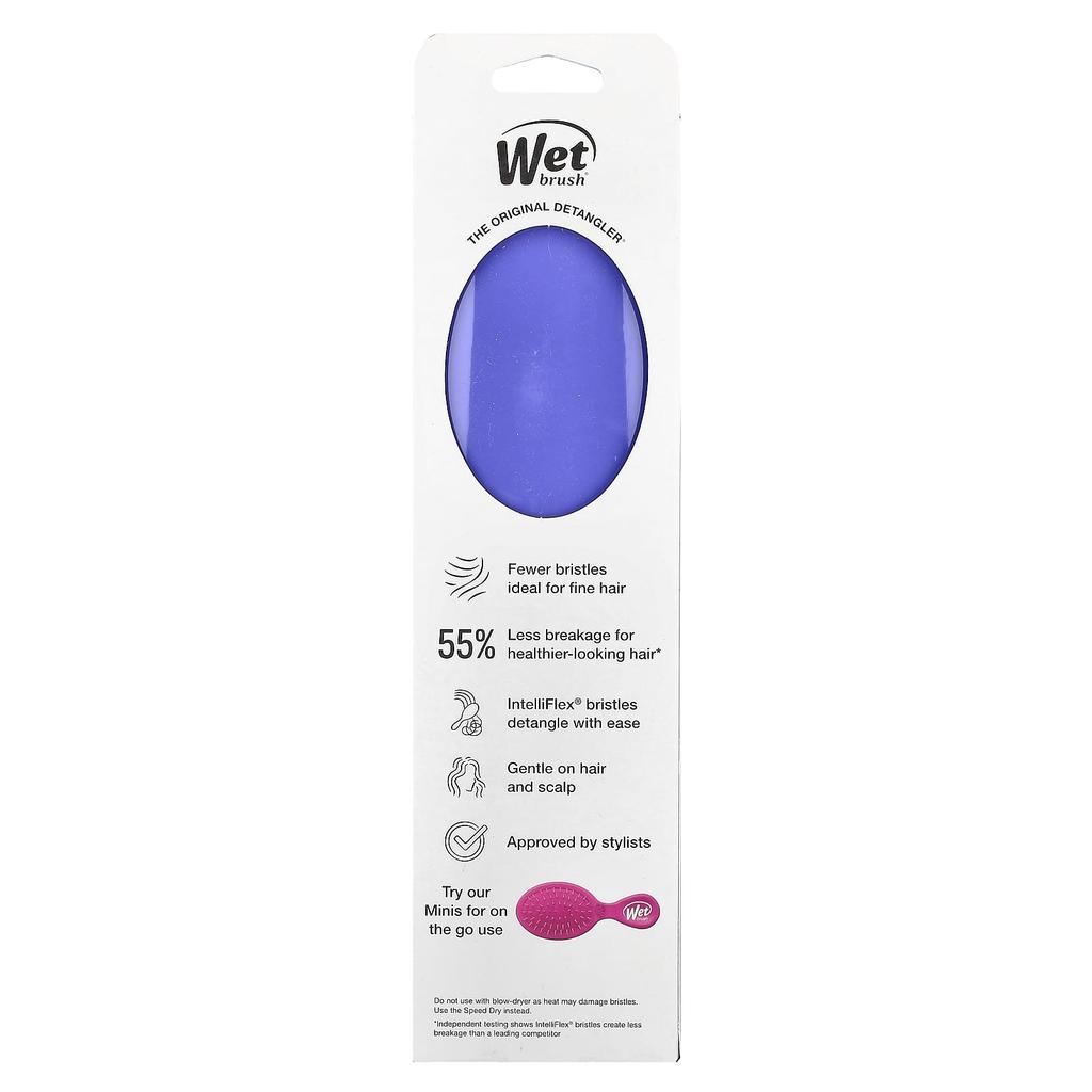 Fine Hair Detangler, for Fine Hair, Purple, 1 Brush