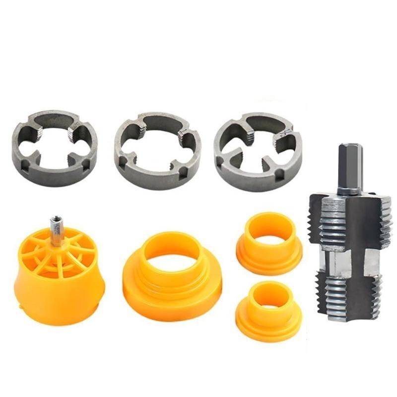 

J0MC Home Renovation PVC Pipe Thread Maker Tool for Electric Drill Comes with 3 Dies China Mainland