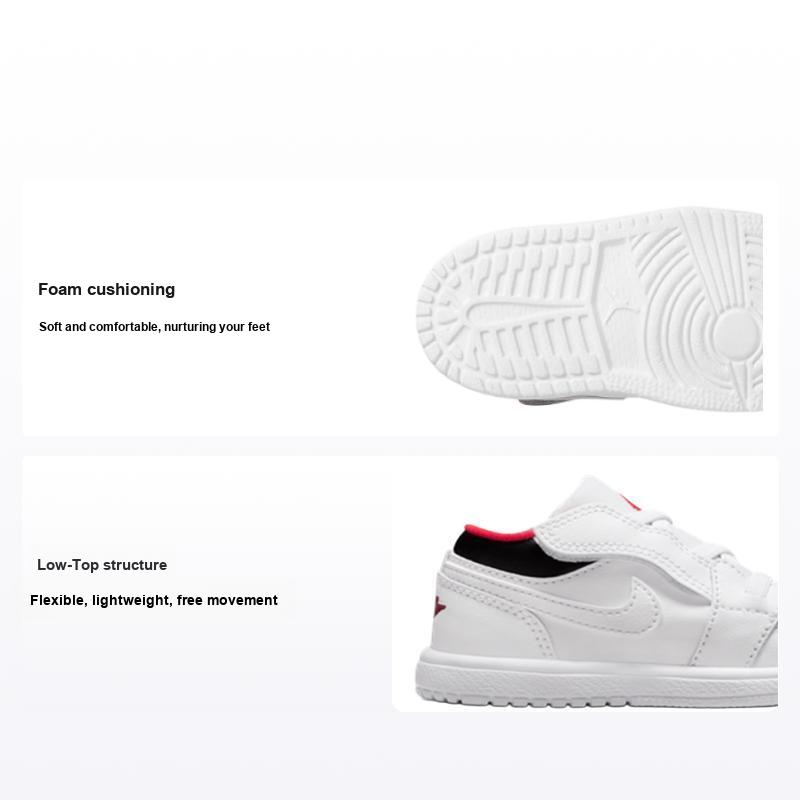Детские кроссовки Air Jordan 1 Low ALT TD White Infrared 23 Черные CI3436-160 22