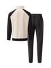 Men's Color Block Waffle Jacket and Sportswear Set - Autumn/Winter Collection