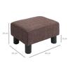 Linen Fabric Footstool Ottoman Cube with 4 Plastic Legs, Brown