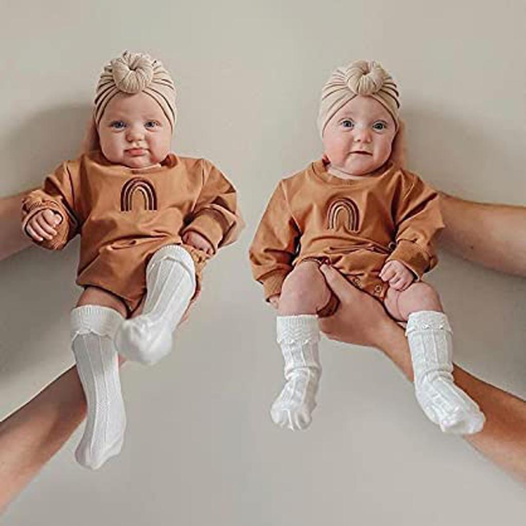 Boy Crewneck Sweatshirt Knit Long Sleeve Romper Solid  Oversized Sweater Bodysuit Pullover Top