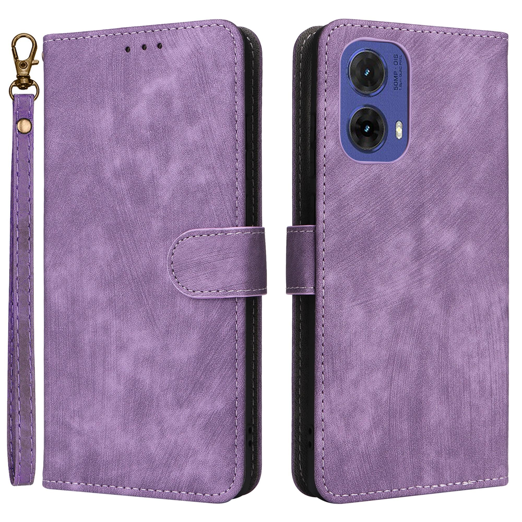 

Кожаный чехол для телефона Motorola Moto G85 5G/S50 Neo 5G с кошельком и RFID-блокировкой Purple