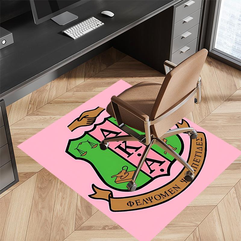 1pc AKA Logo Print Area Rug - Soft, Washable Non-Slip Indoor Mat for Office Chairs, Living Room, Home Office Decorative Rug