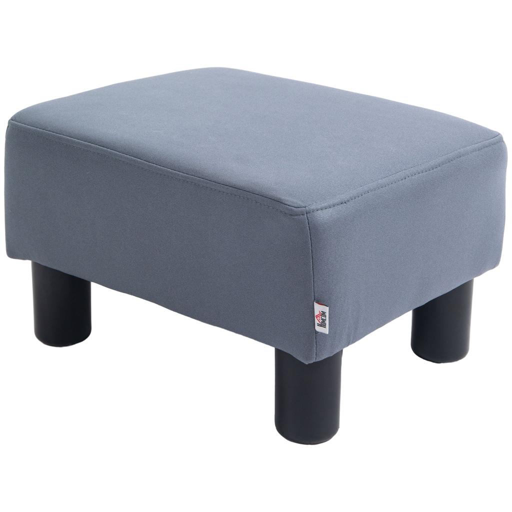 Microfiber Cloth Footstool, Small Foot Rest, Rectangle Sofa Stool for Bedroom Living Room, Grey