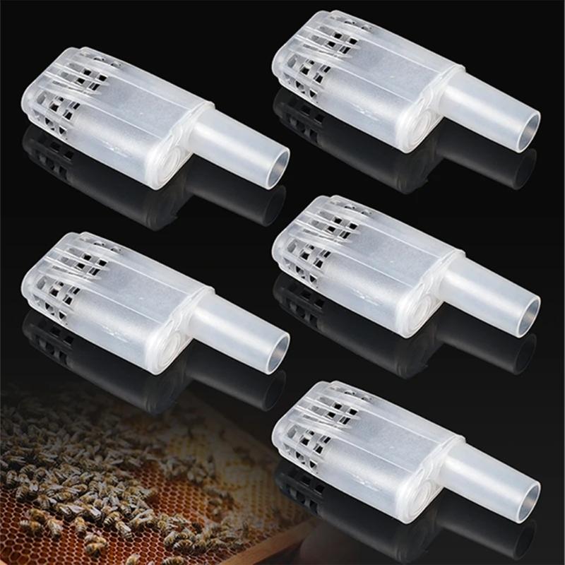 20Pcs Bees Queen Cages Protective Cover Replacement Beekeeping Catcher Plastic Bees Isolator Clip for Indoor Home Outdoor