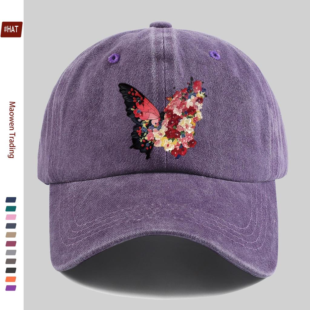 Pc Floral And Butterfly Print Baseball Cap Casual Printed Design Sun Hat Party Decor Hat MultiColor Optional Home Leisure