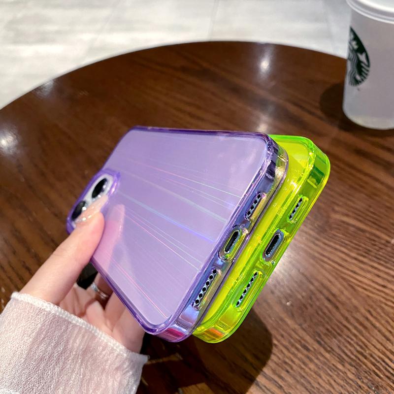 Lyxigt Aurora Laser Telefonfodral för iPhone 11 12 13 Pro Max 14 Plus IMD Soft TPU Silikonfodral för iPhone 14 Pro Max