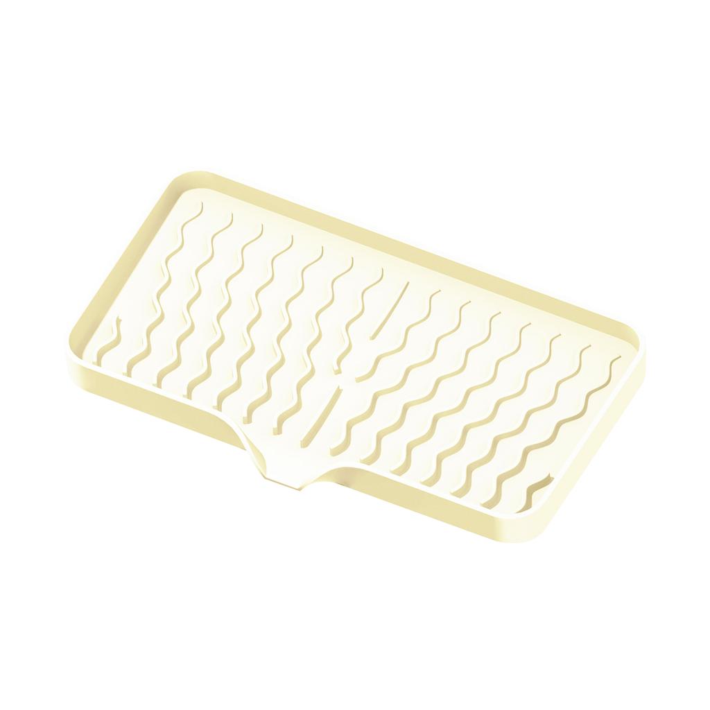Large Silicone Soap Dish for Bathroom, Non- Draining Soap Holder with -Guided Design