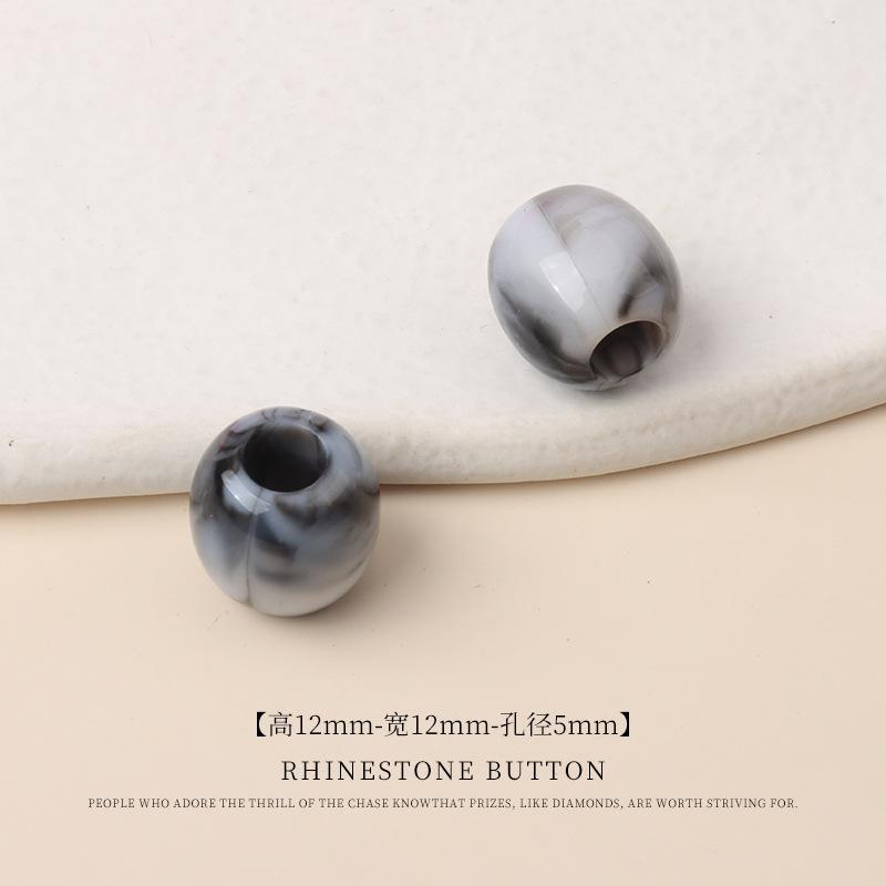 5 ks Akrylové Dvoubarevné Korálky do Kbelíku s Velkým Otvorem Ručně Vyráběné Korálkové Šperky Korálky Plavky Sukně Tkaničky do Bot Dekorativní Kulatá Korálková Spona