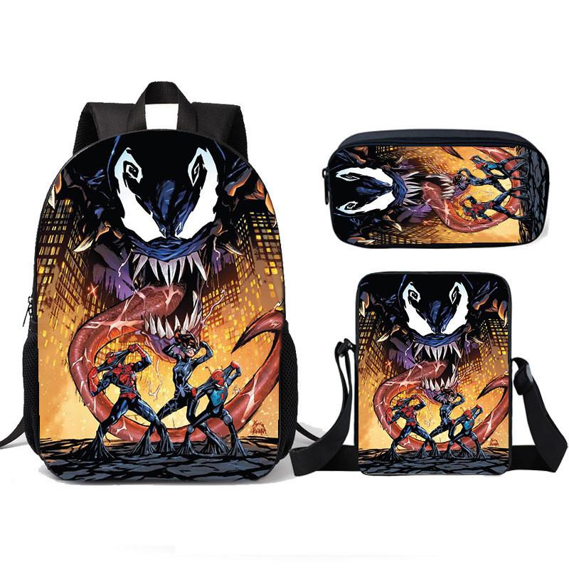 Venom Kids School Backpack Lunch Bag Pencil Case Threepiece Set For Children