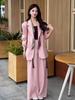 Plus Size Women's Elegant Korean Two-Piece Suit for Spring/Summer - Slimming & Versatile