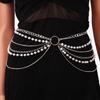 Geometric Metal Body Chain With Gold And White K Accents For Unisex Adult Fashion Jewelry