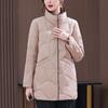White Duck Down Down Jacket Women's Mid-length Winter New Large Size Stand-up Collar Jacket Women